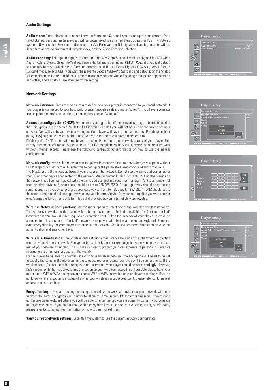 KiSS Networked Entertainment KiSS DP-600 User Manual | Page 24 / 39