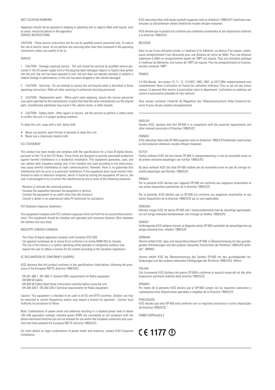 English | KiSS Networked Entertainment KiSS DP-600 User Manual | Page 36 / 39