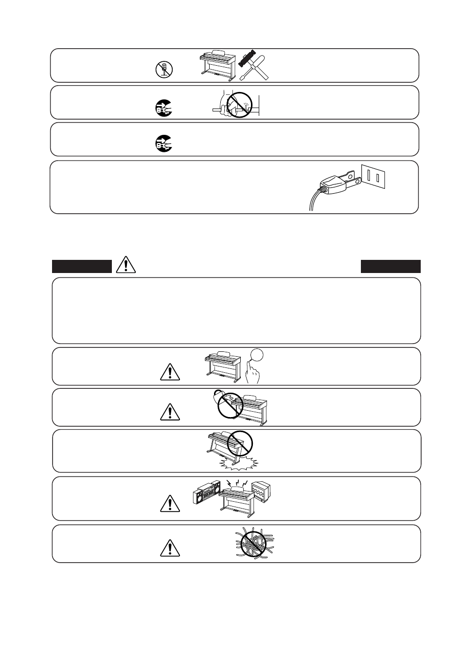 Caution | Kawai ES3 User Manual | Page 3 / 34