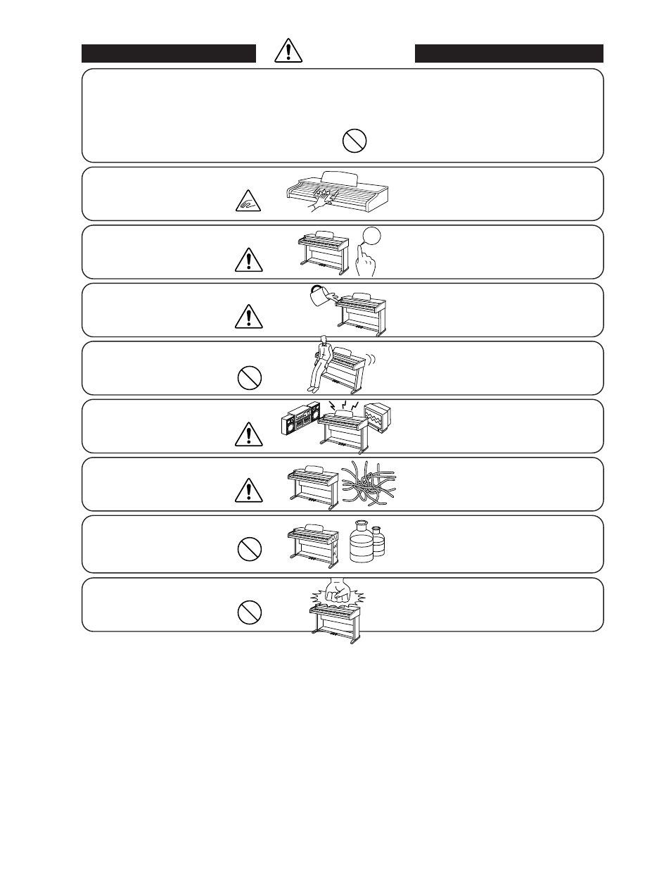 Caution | Kawai PN81 User Manual | Page 5 / 25