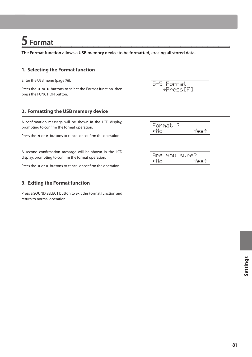 Format | Kawai CONCERT ARTIST CA63 User Manual | Page 81 / 96