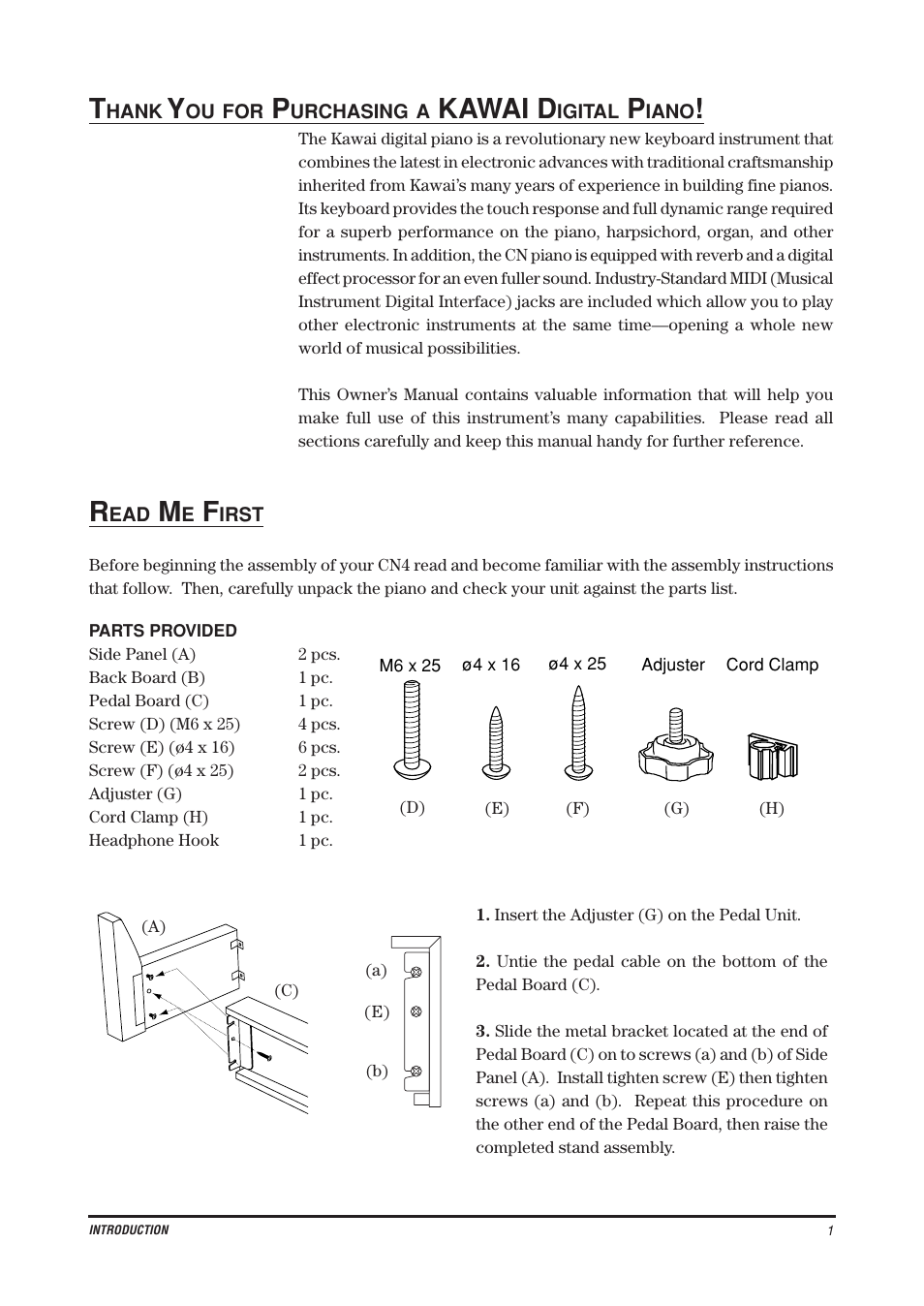 Kawai d | Kawai CN4 User Manual | Page 5 / 74