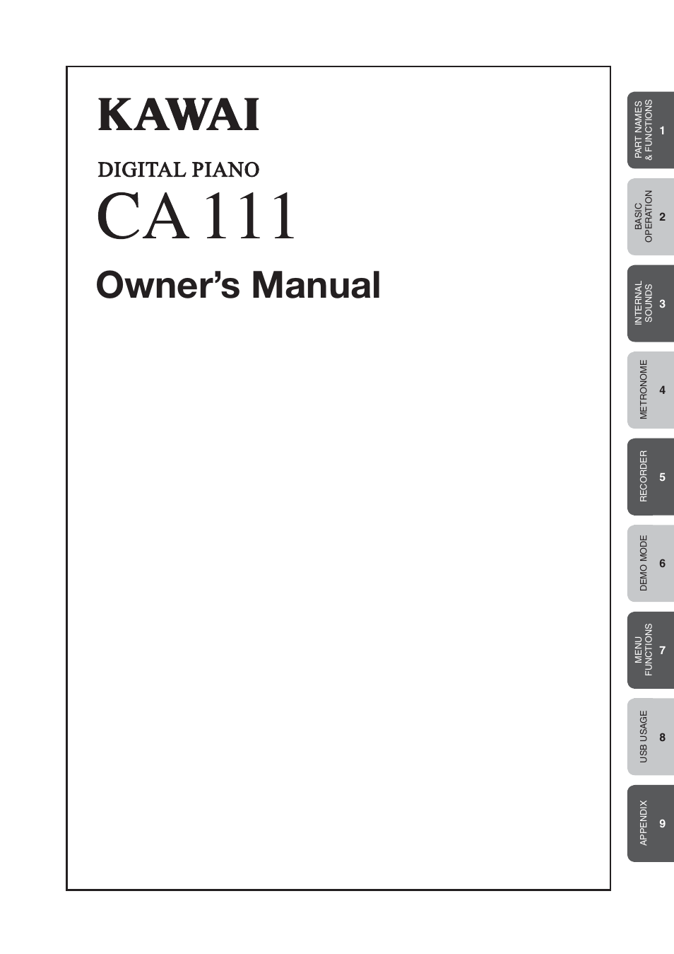 Kawai CA 111 User Manual | 50 pages