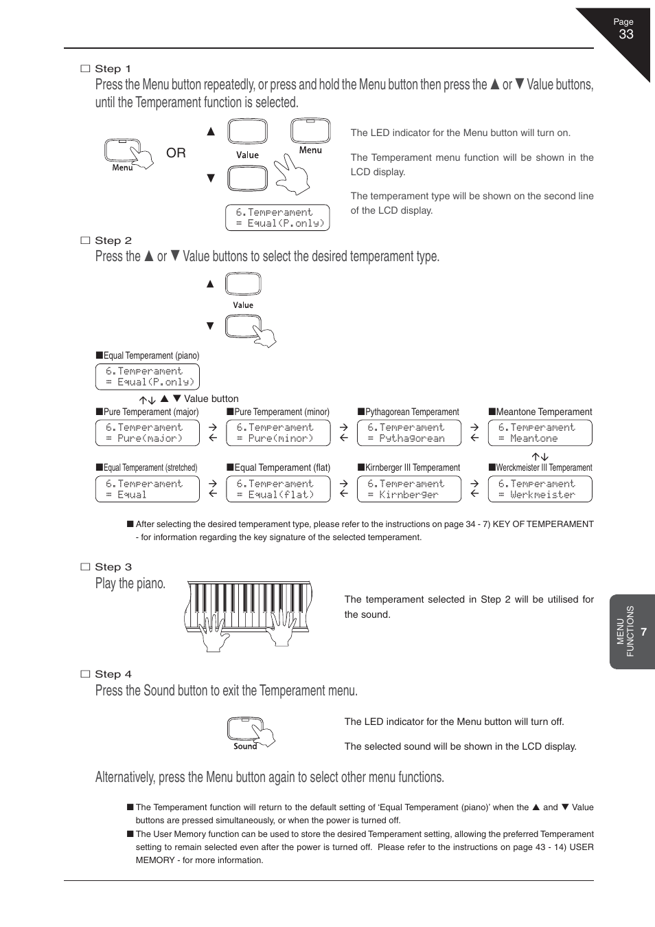 Play the piano | Kawai CA 111 User Manual | Page 33 / 50