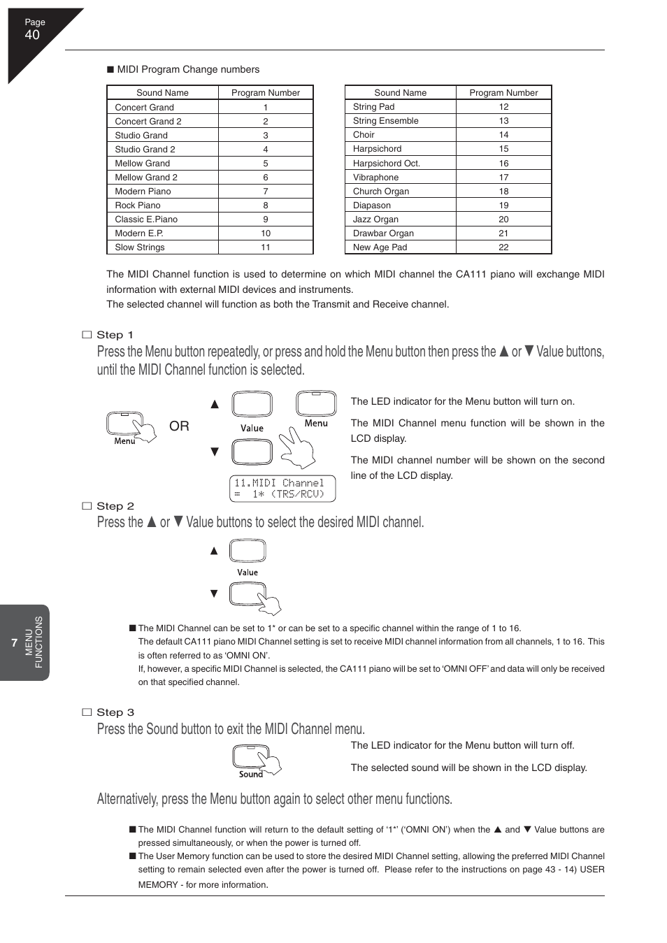 Kawai CA 111 User Manual | Page 40 / 50