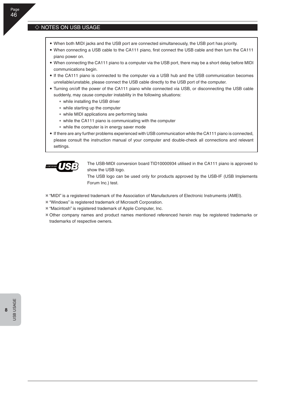 Kawai CA 111 User Manual | Page 46 / 50