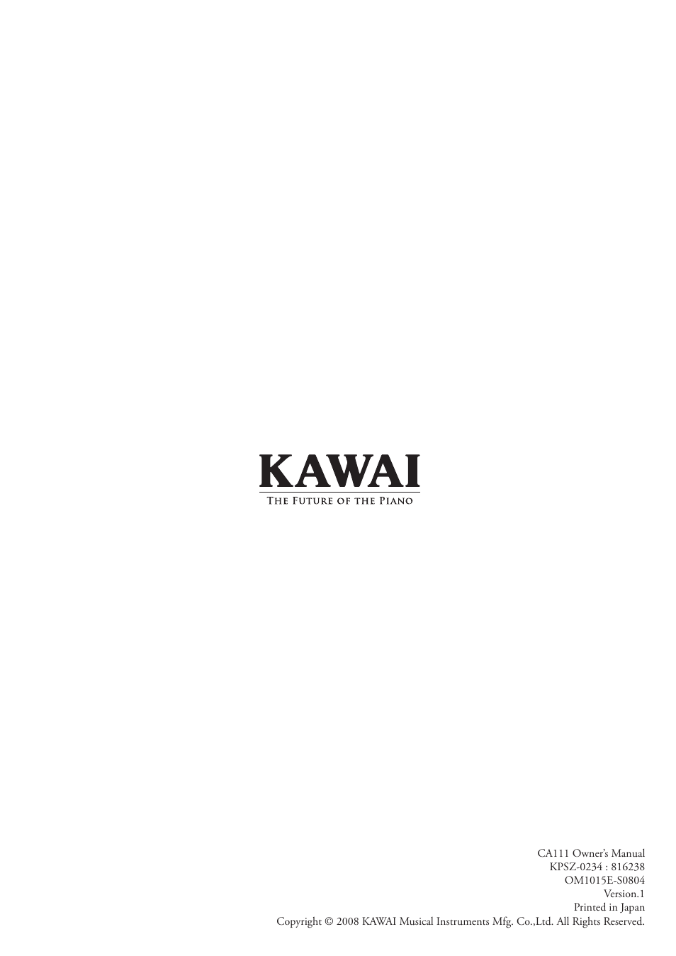 Kawai CA 111 User Manual | Page 50 / 50