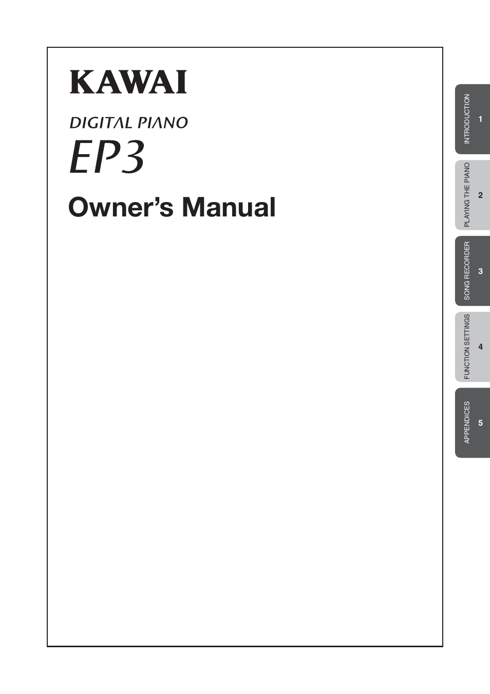 Kawai EP3 User Manual | 66 pages