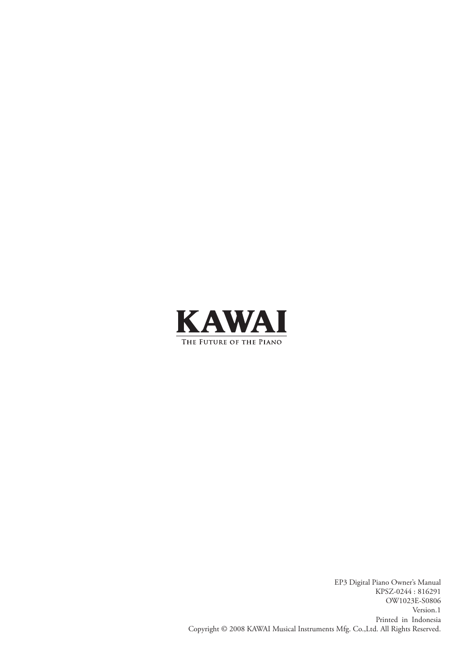 Kawai EP3 User Manual | Page 66 / 66