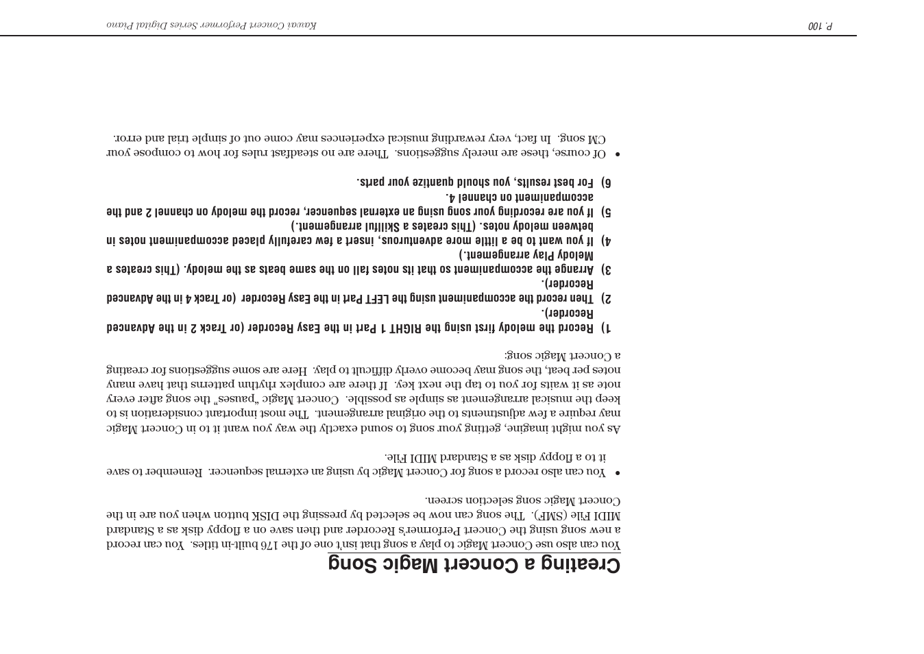 Creating a concert ma gic song | Kawai Concert Performer Series Digital Piano CP117 User Manual | Page 106 / 180