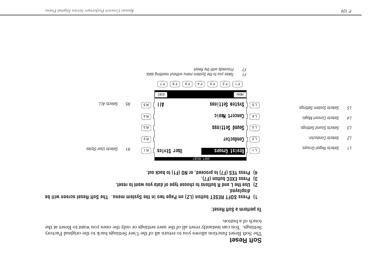 Soft reset | Kawai Concert Performer Series Digital Piano CP117 User Manual | Page 130 / 180