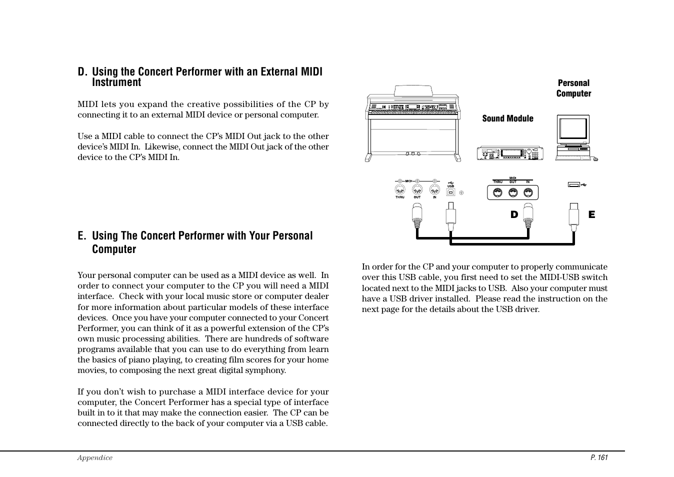 Kawai Concert Performer Series Digital Piano CP117 User Manual | Page 167 / 180