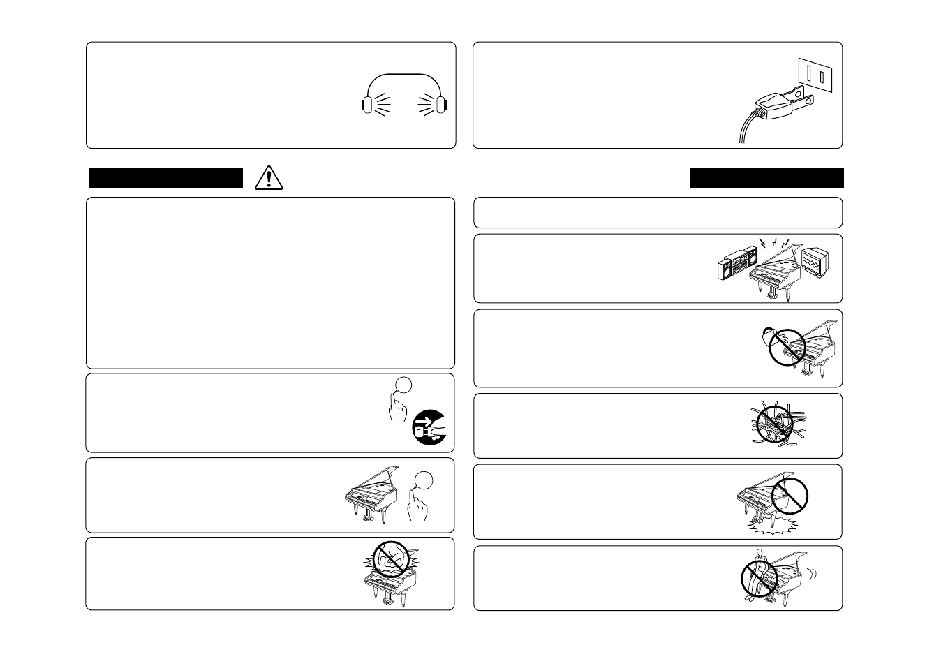 Caution | Kawai CP205/CP185 User Manual | Page 4 / 214