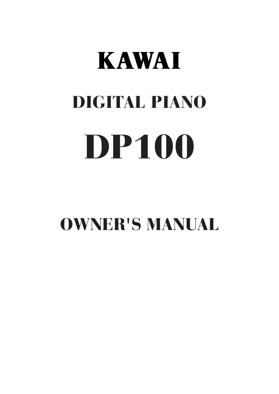 Kawai DP100 User Manual | 22 pages