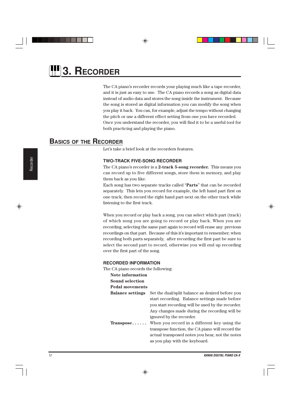 Ecorder | Kawai CA-X User Manual | Page 16 / 52