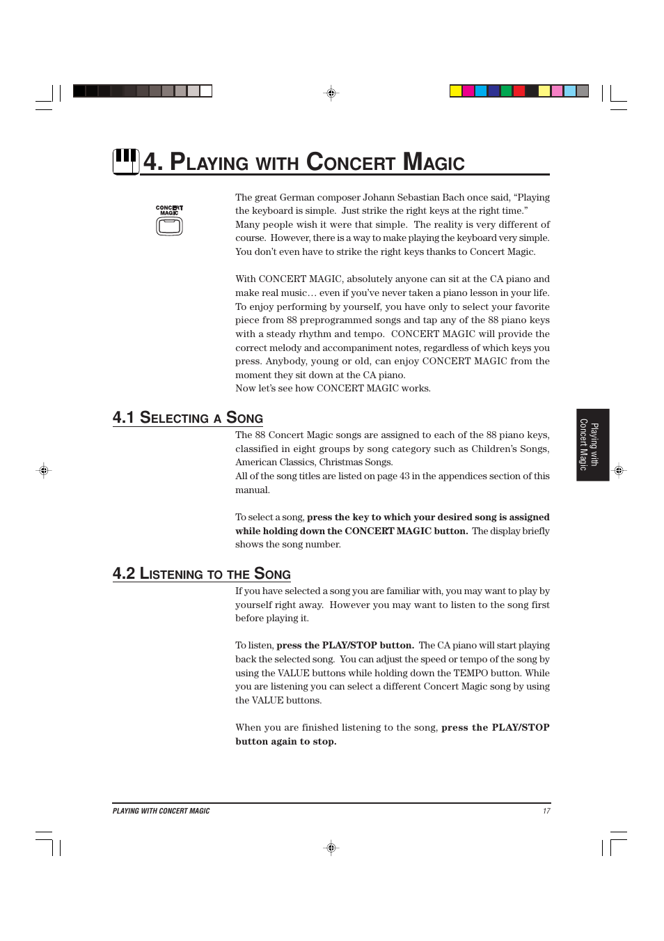 Laying, With, Oncert | Agic | Kawai CA-X User Manual | Page 21 / 52