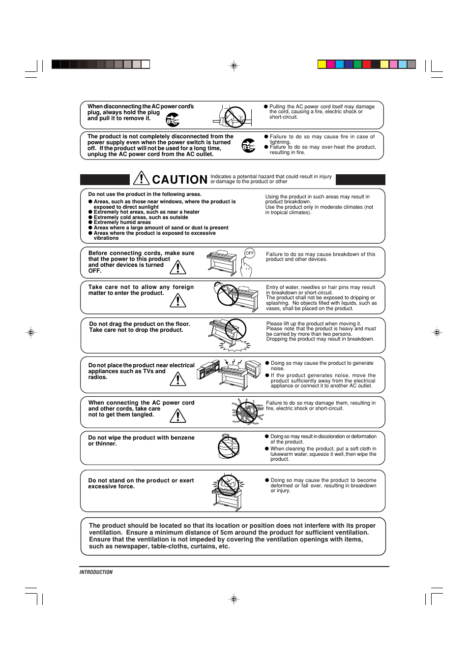 Caution | Kawai CA-X User Manual | Page 3 / 52