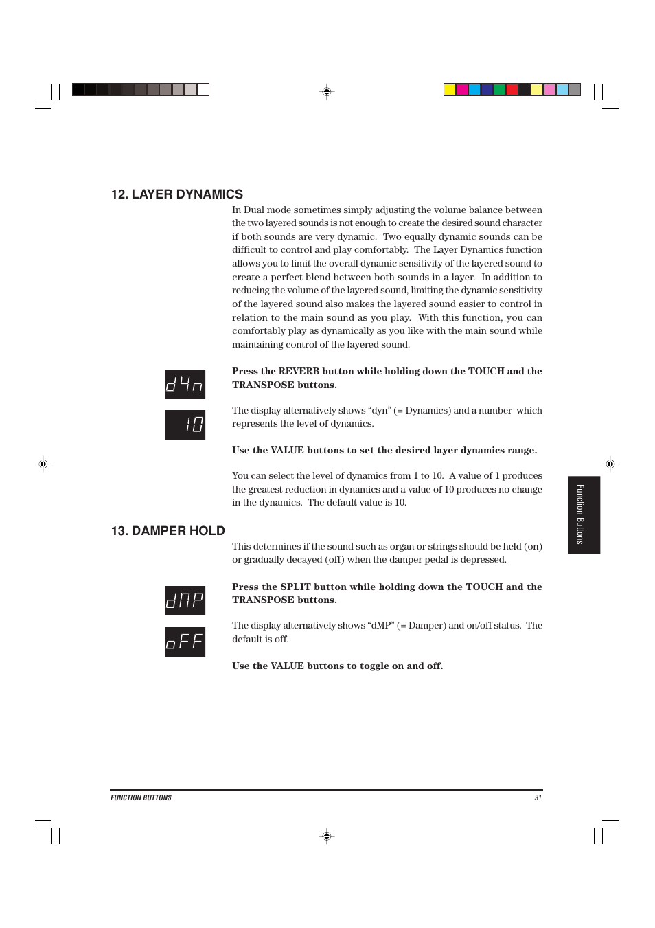 Layer dynamics, Damper hold | Kawai CA-X User Manual | Page 35 / 52