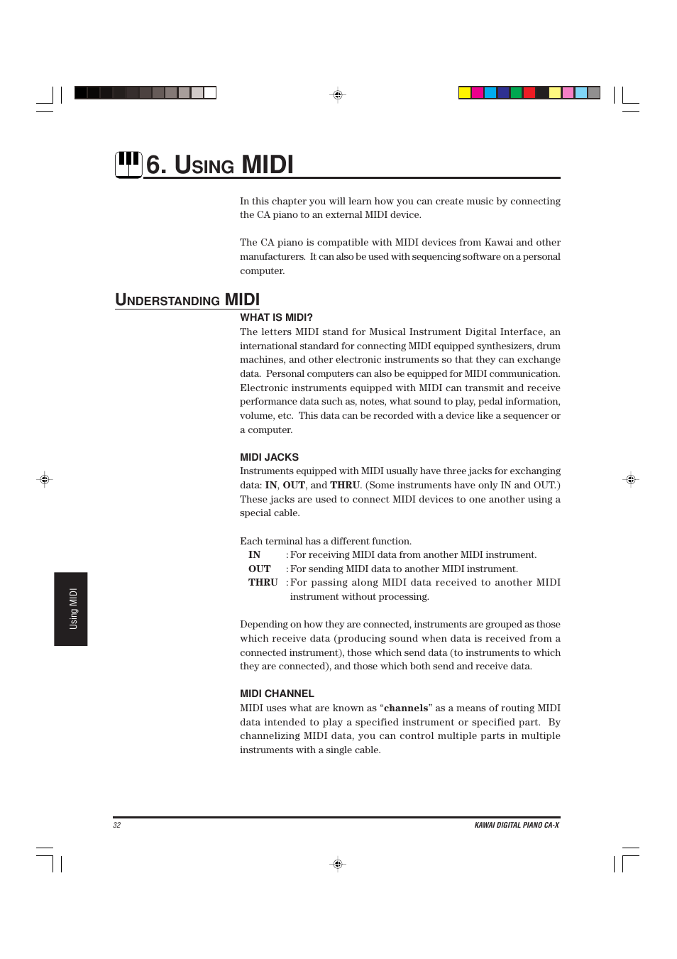 Sing, Midi | Kawai CA-X User Manual | Page 36 / 52