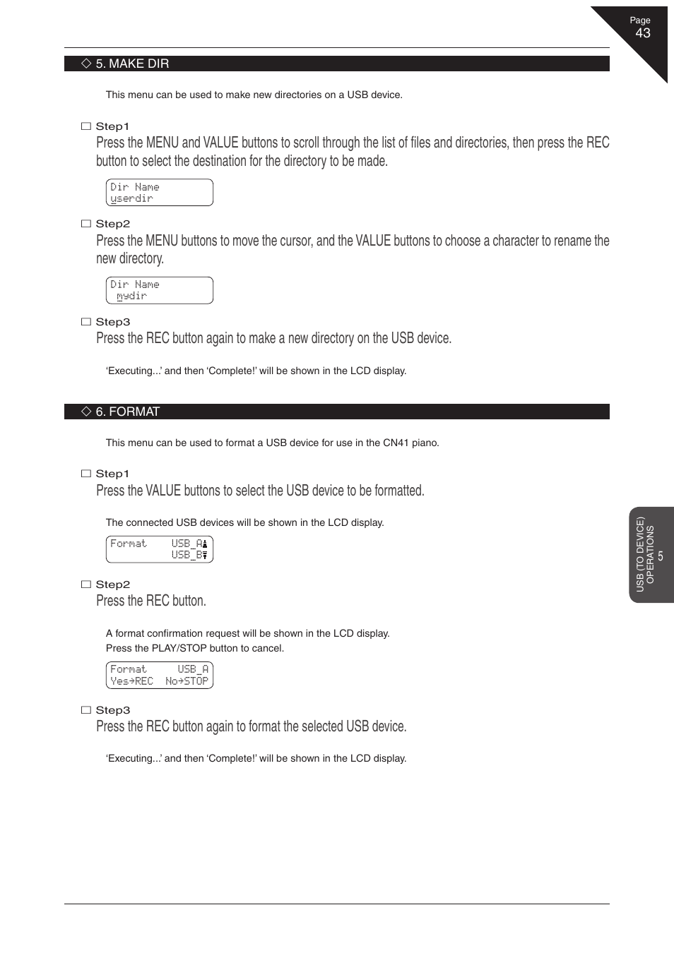 Press the rec button | Kawai CN41 User Manual | Page 43 / 80