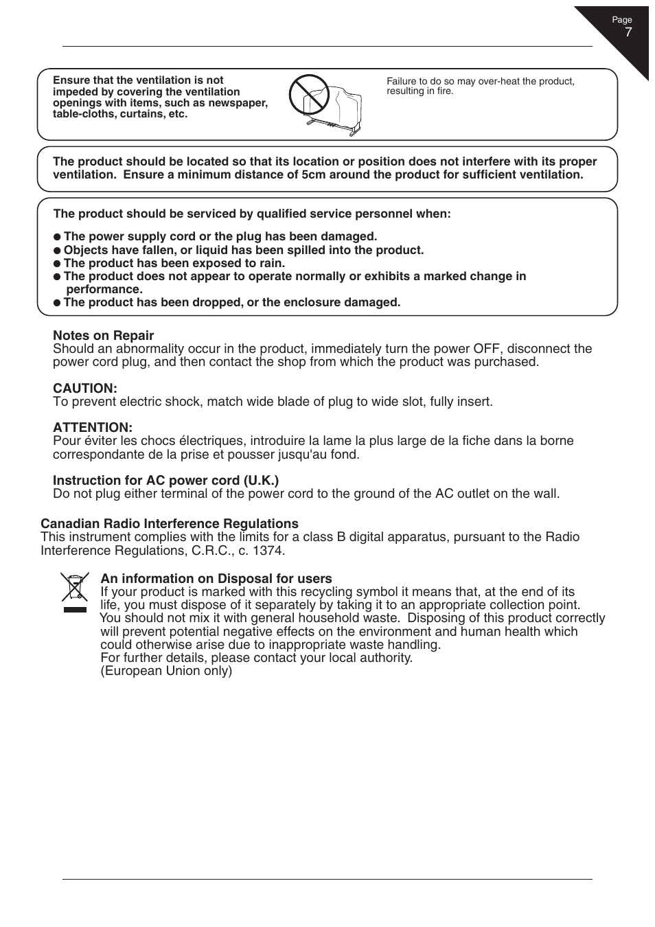 Kawai CN41 User Manual | Page 7 / 80