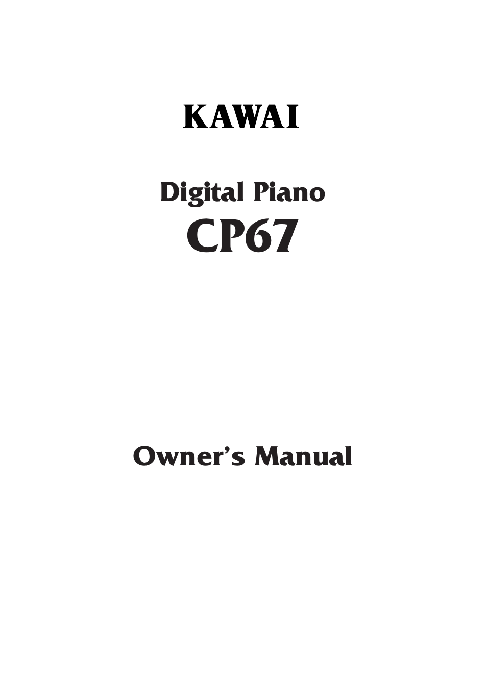 Kawai CP67 User Manual | 36 pages