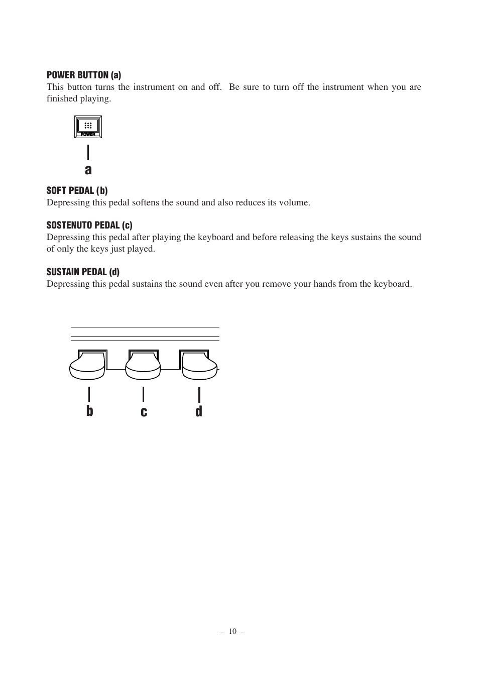 Ab c d | Kawai CP67 User Manual | Page 10 / 36