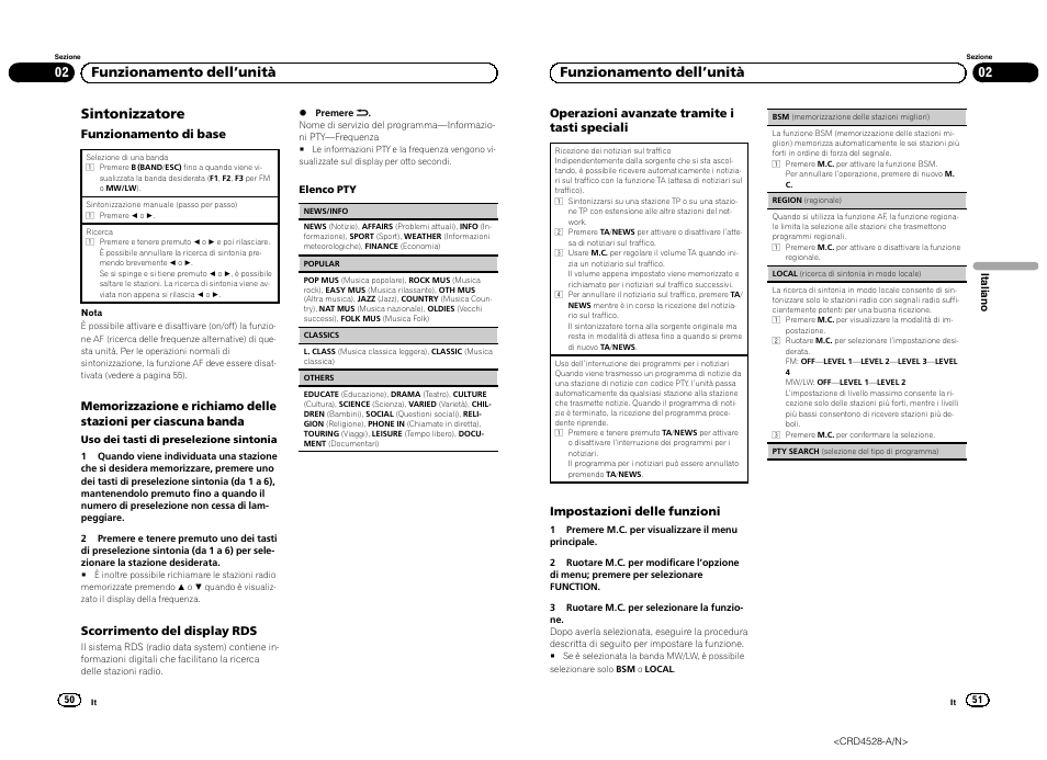 Sintonizzatore, 02 funzionamento dell ’unità | Pioneer DEH-2300UB User Manual | Page 26 / 84