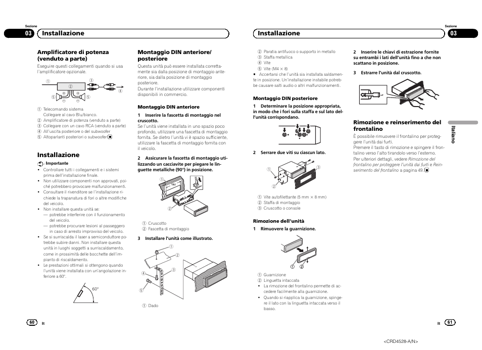 Installazione, 03 installazione | Pioneer DEH-2300UB User Manual | Page 31 / 84