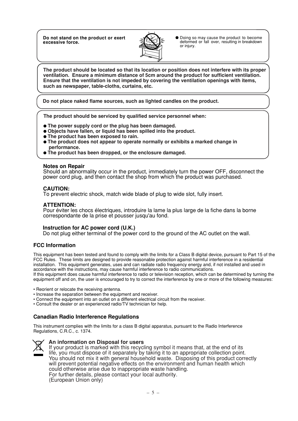 Kawai CL25 User Manual | Page 5 / 28