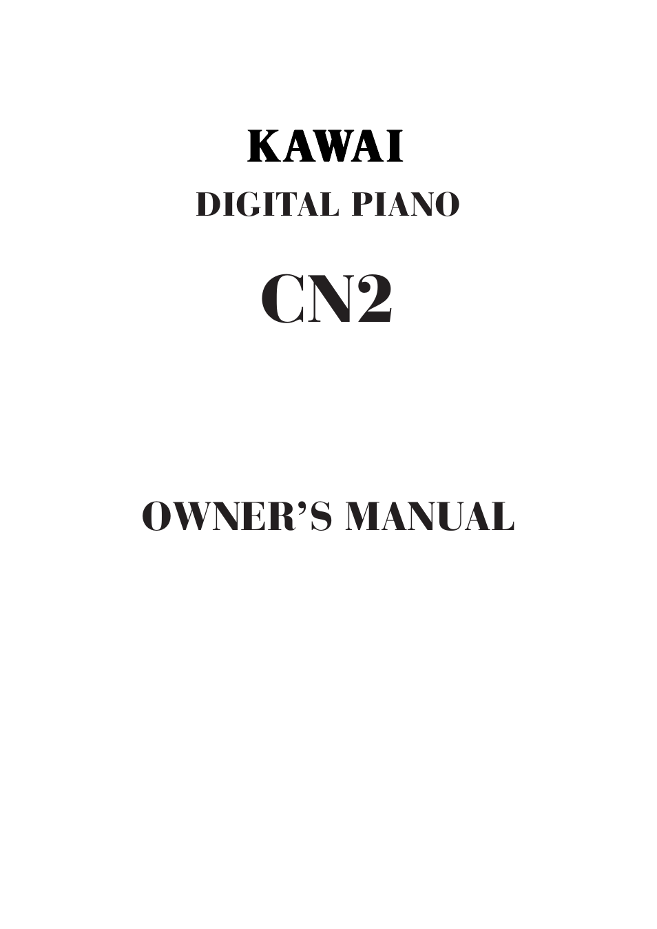 Kawai CN2 User Manual | 28 pages