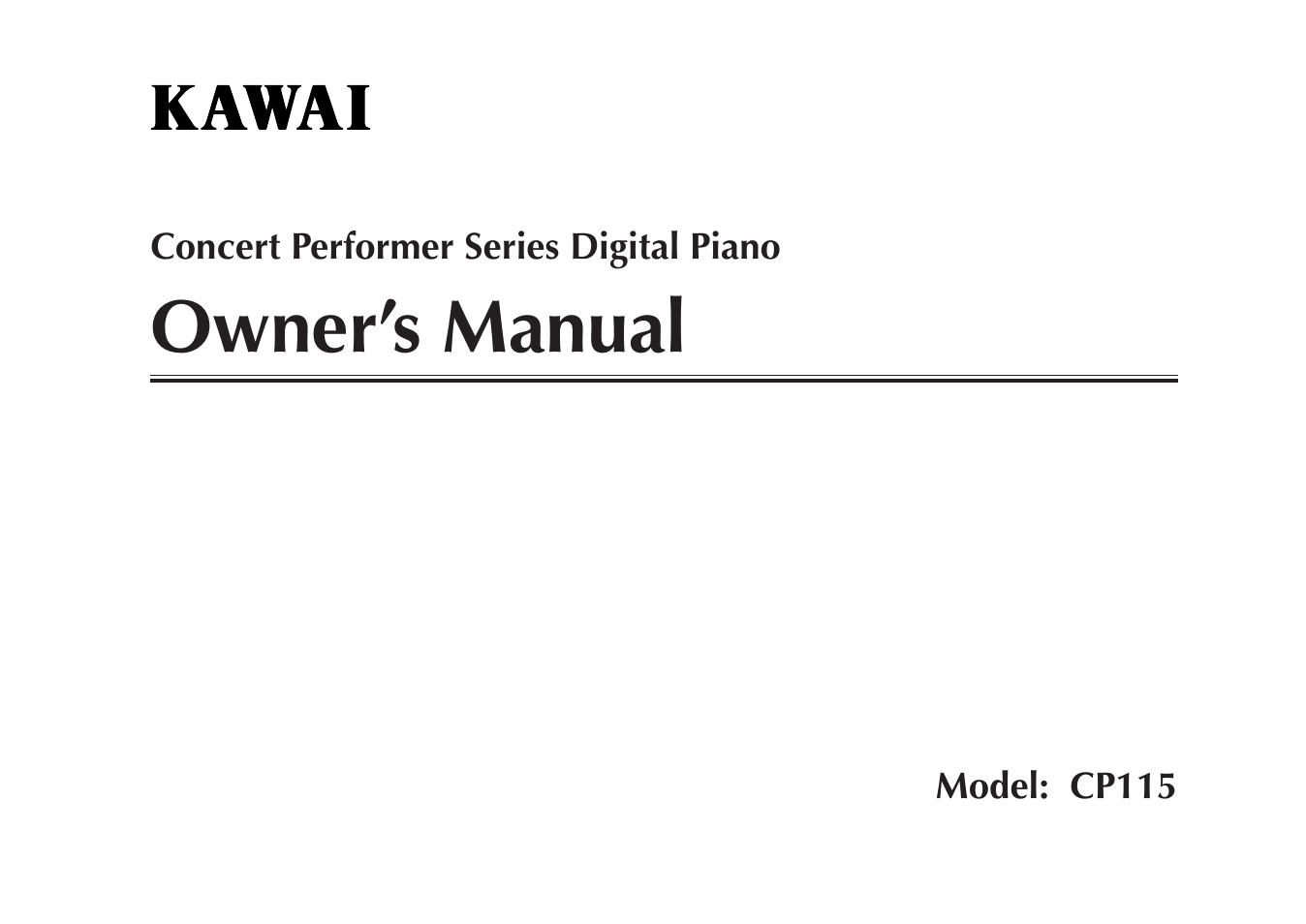 Kawai CP115 User Manual | 182 pages