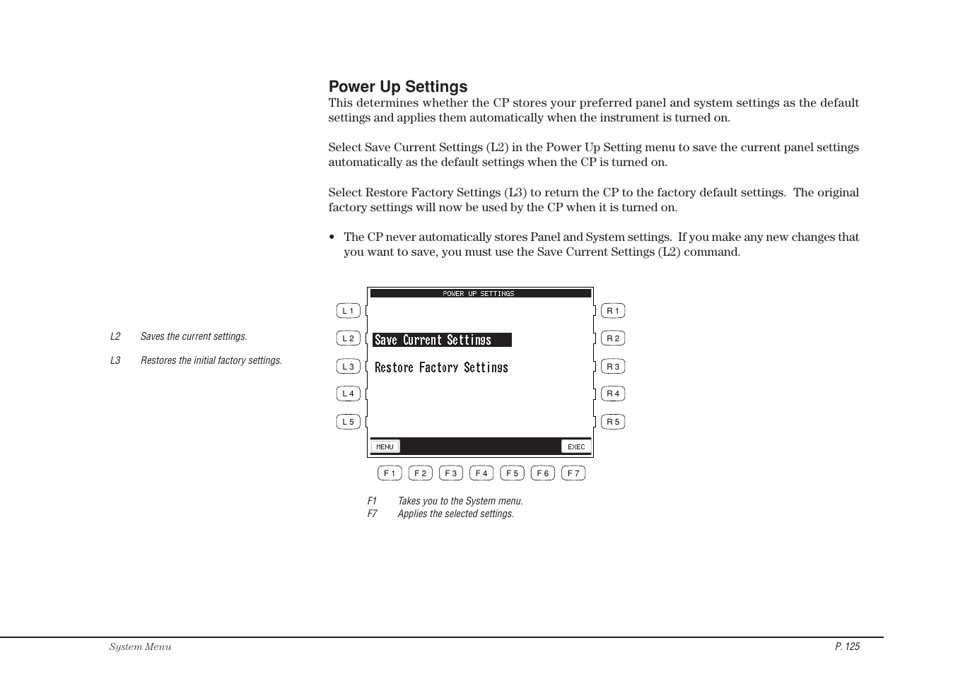 Power up settings | Kawai CP115 User Manual | Page 131 / 182