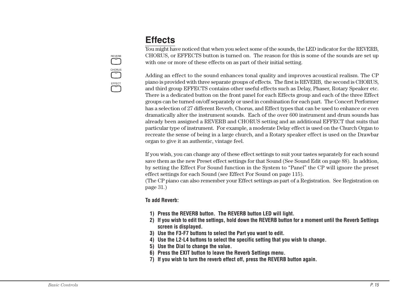 Effects | Kawai CP115 User Manual | Page 21 / 182