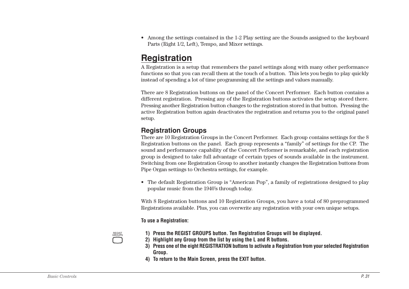 Registration | Kawai CP115 User Manual | Page 37 / 182