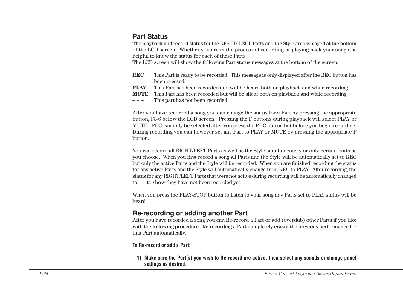 Kawai CP115 User Manual | Page 50 / 182