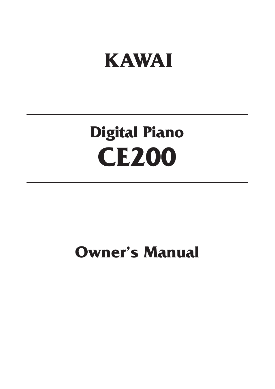 Kawai CE200 User Manual | 60 pages