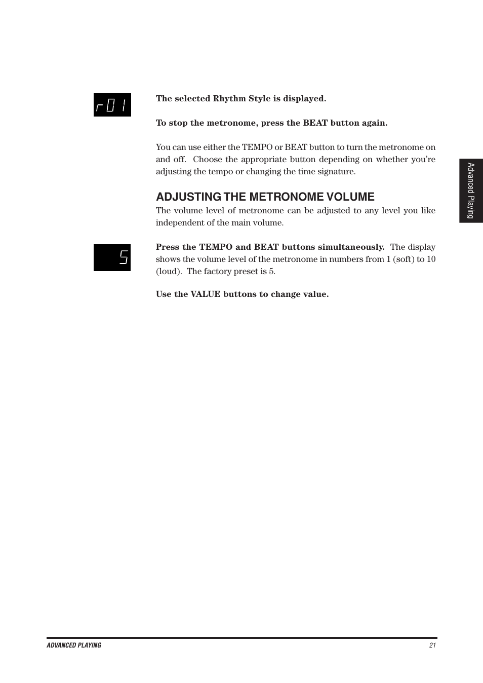 Adjusting the metronome volume | Kawai CE200 User Manual | Page 21 / 60