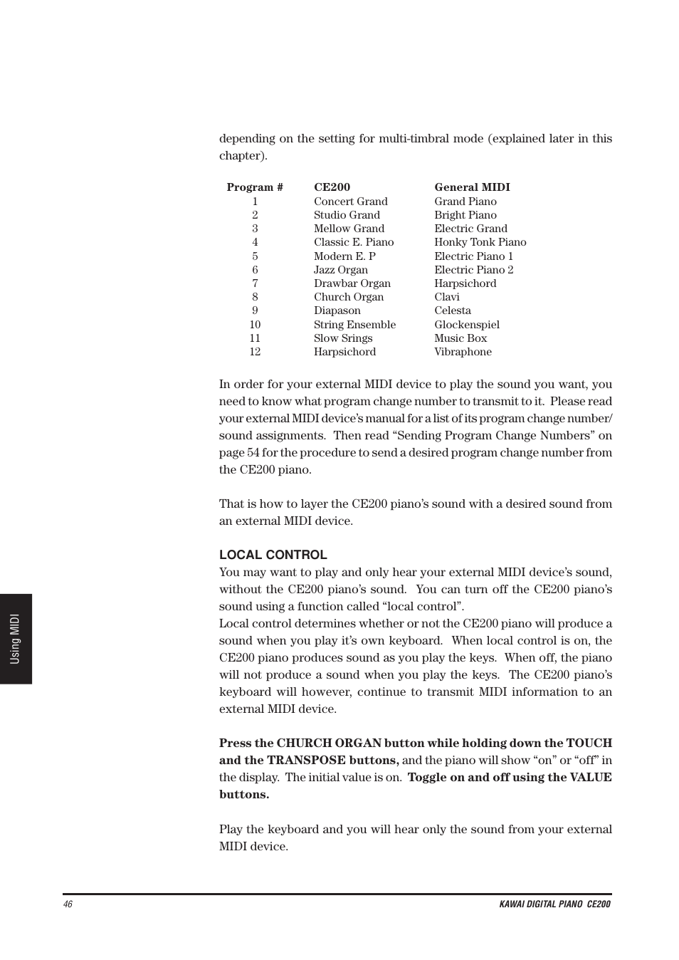 Kawai CE200 User Manual | Page 46 / 60
