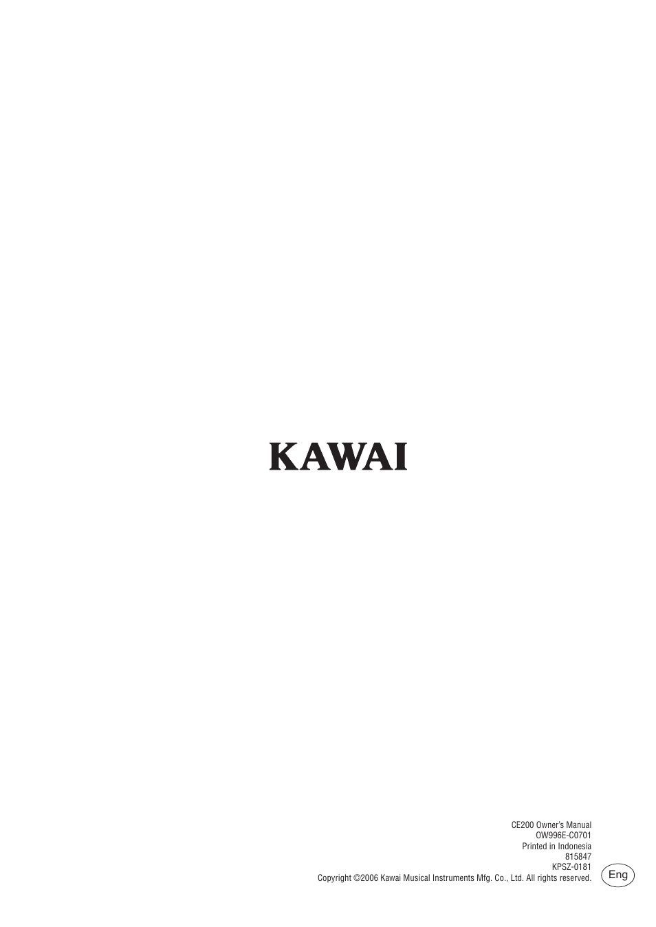 Kawai CE200 User Manual | Page 60 / 60