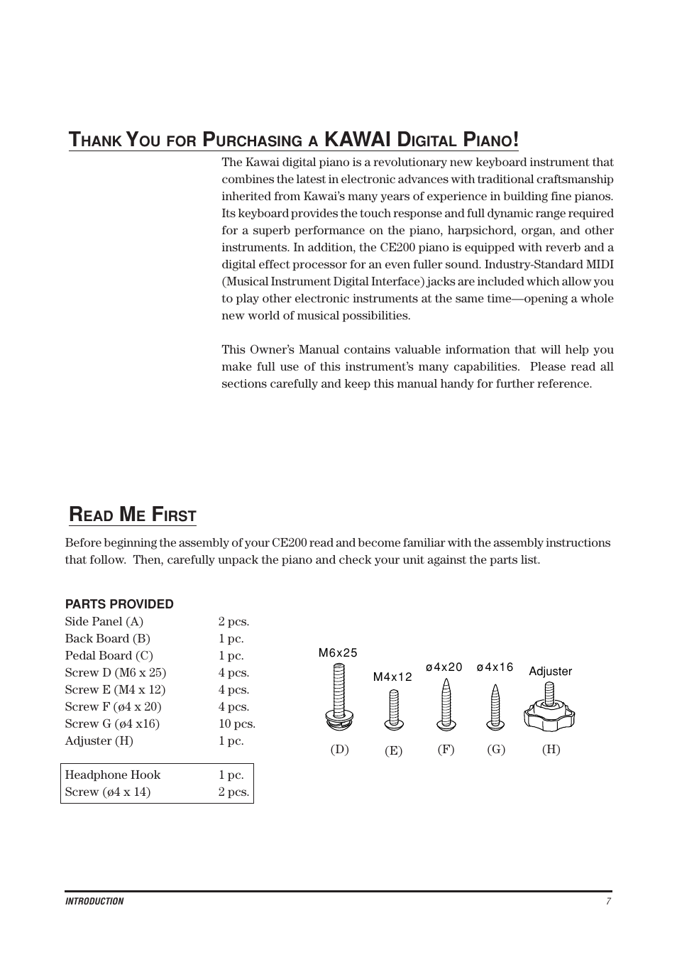 Kawai d | Kawai CE200 User Manual | Page 7 / 60