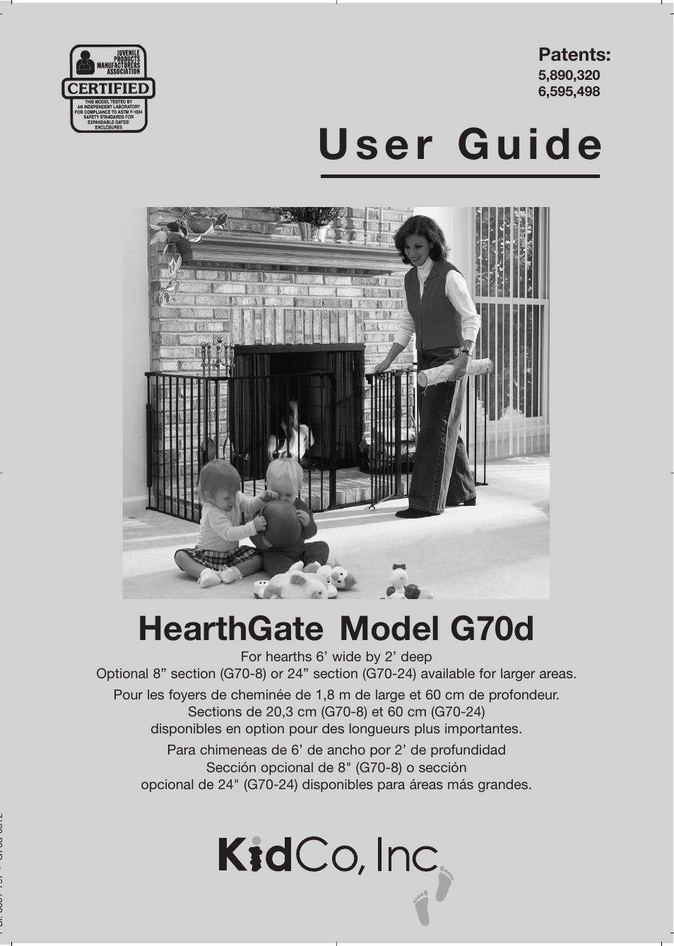 Kidco HearthGate G70d User Manual | 22 pages