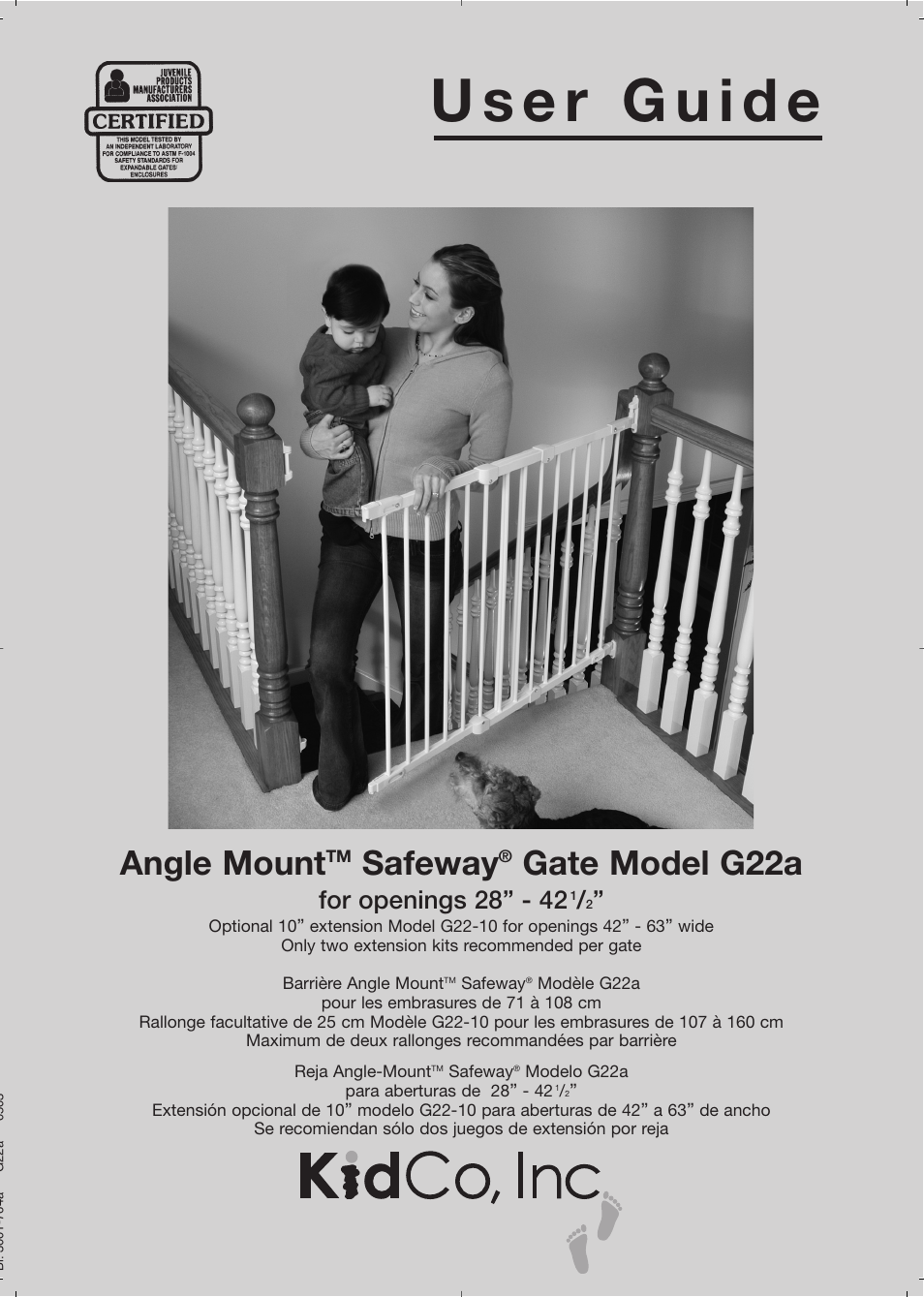 Kidco Angle Mount Safeway Gate G22a User Manual | 19 pages