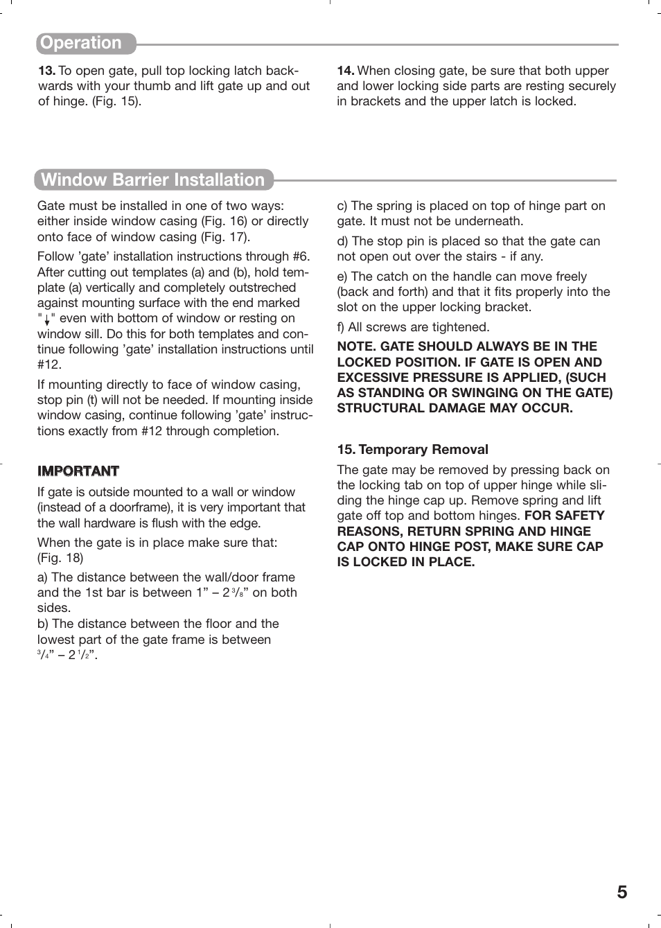 Window barrier installation operation | Kidco Angle Mount Safeway Gate G22a User Manual | Page 5 / 19