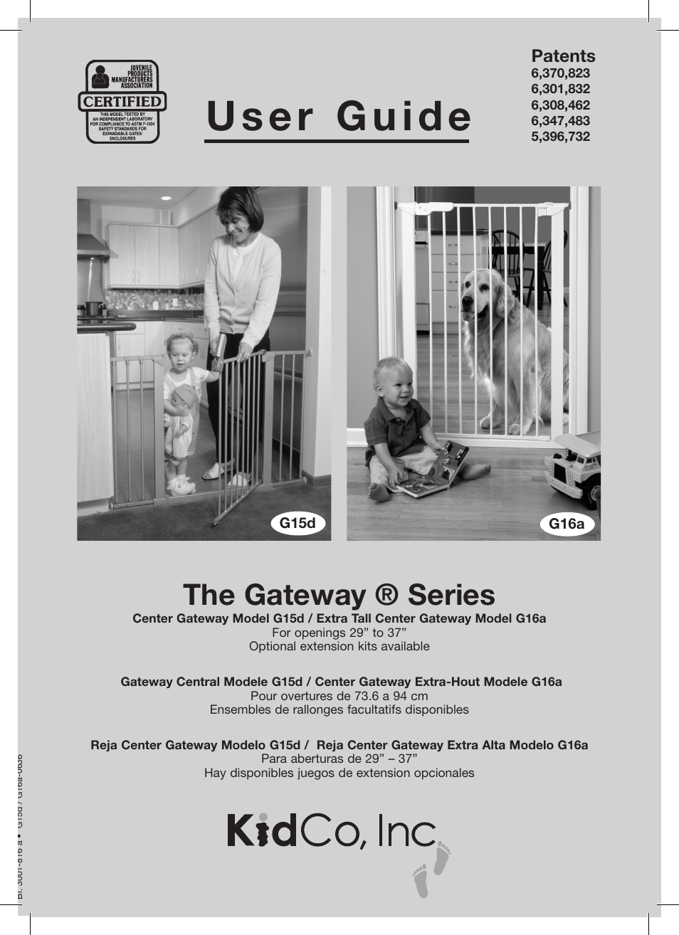 Kidco Extra Tall Center Gateway G16a User Manual | 22 pages