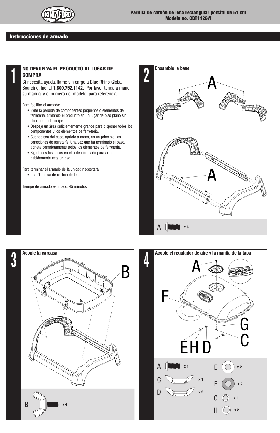 Kingsford CBT1126W User Manual | Page 12 / 16