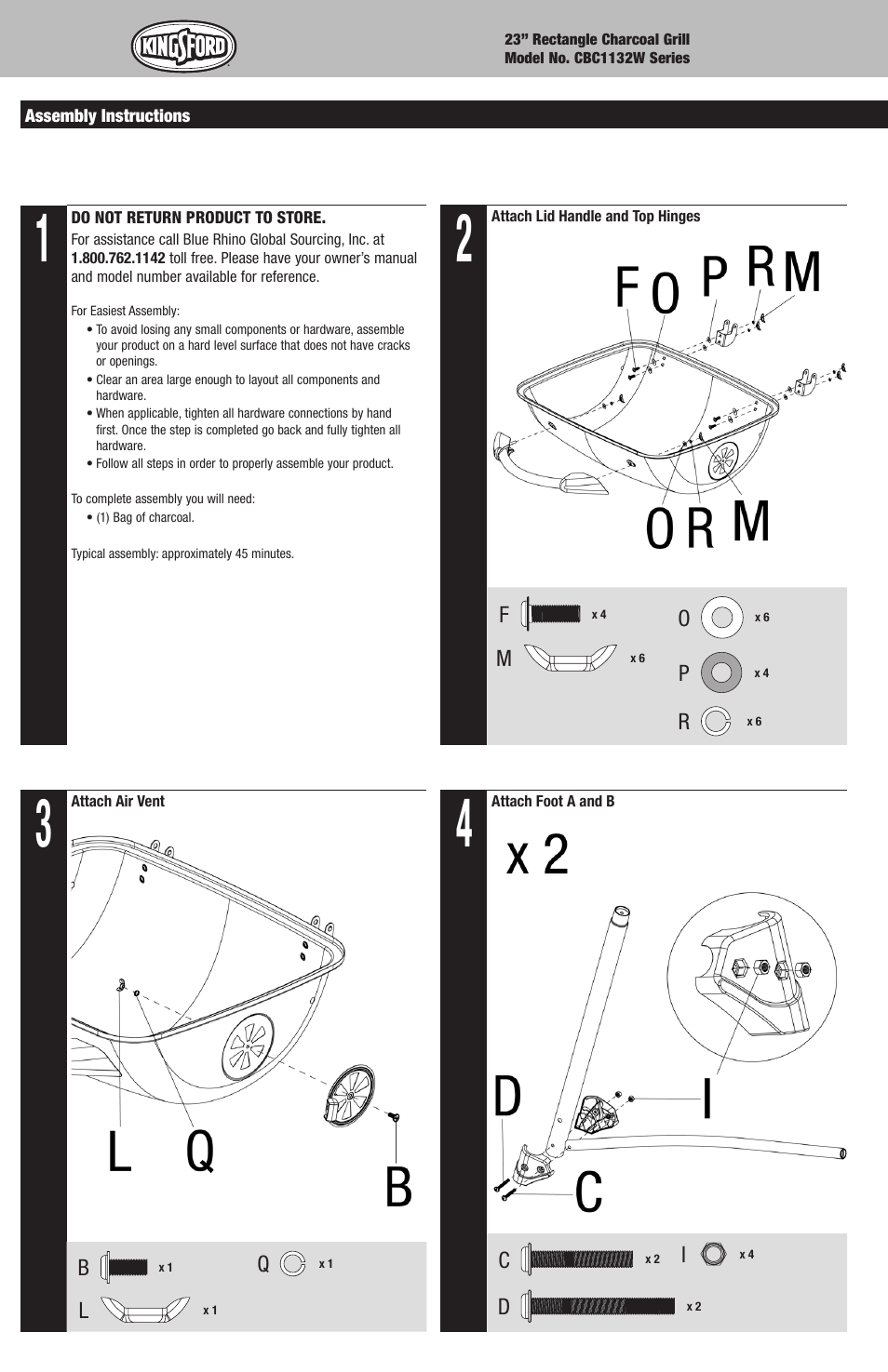 Kingsford CBC1132W User Manual | Page 4 / 20
