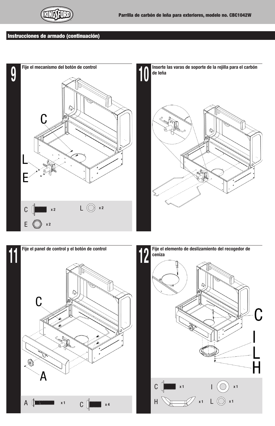 Kingsford CBC1042W User Manual | Page 16 / 20