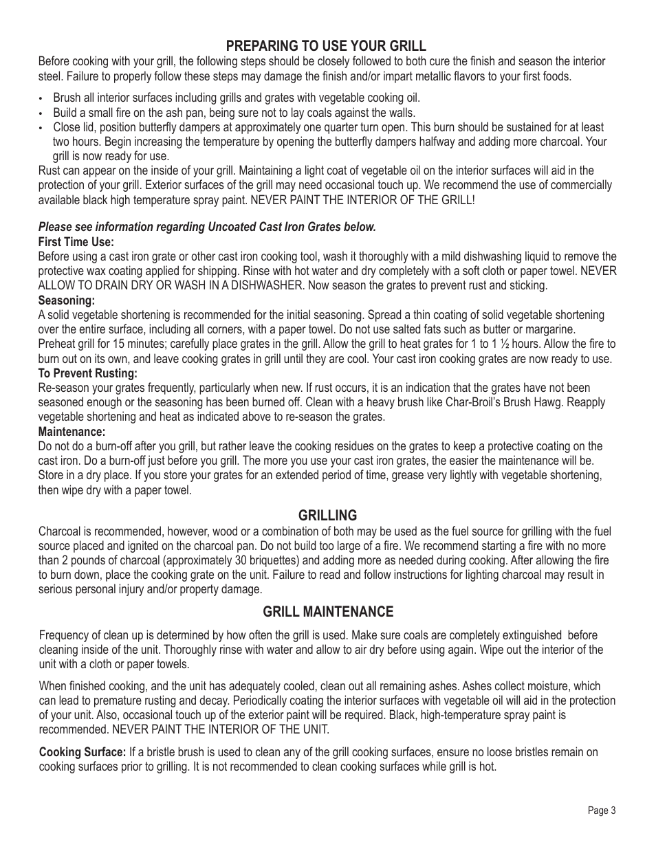 Kingsford 11301648 User Manual | Page 3 / 20