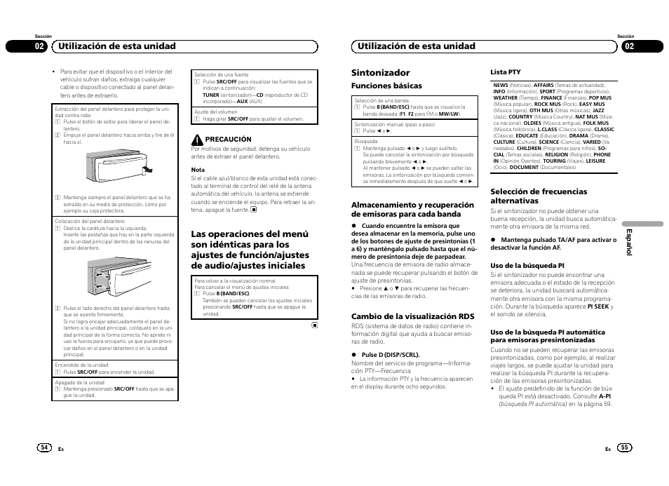 02 utilización de esta unidad sintonizador, 02 utilización de esta unidad | Pioneer DEH-1300MP User Manual | Page 28 / 64
